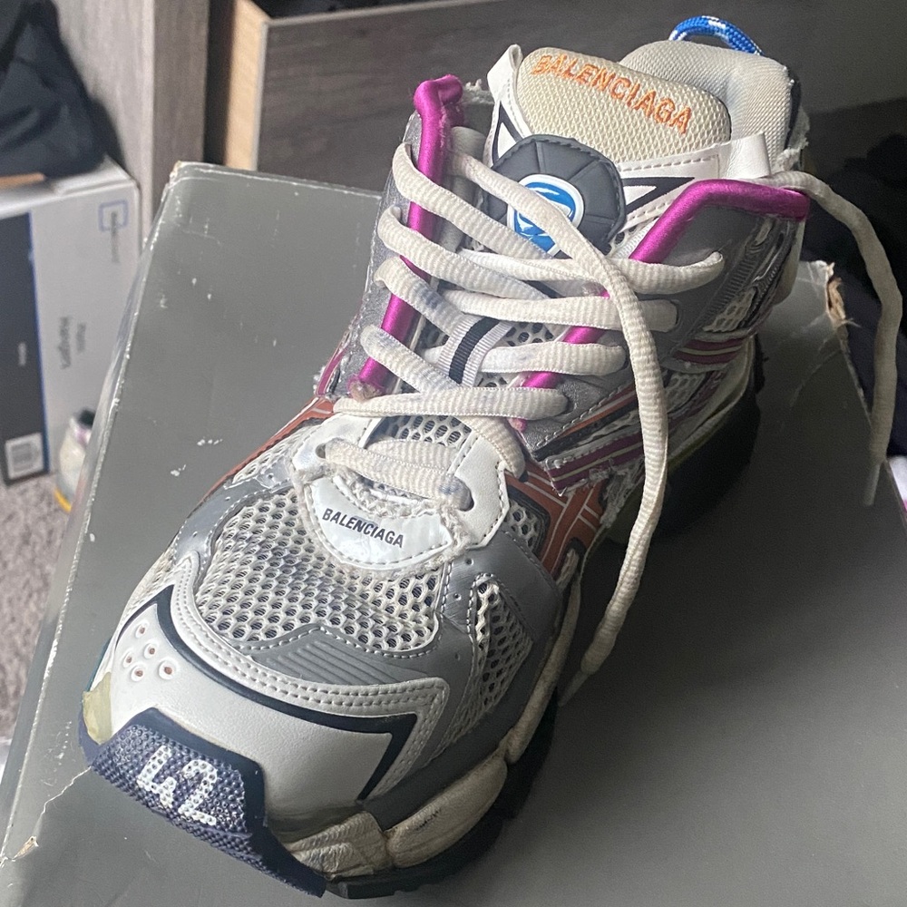 Balenciaga Gray and Purple Athletic Shoe